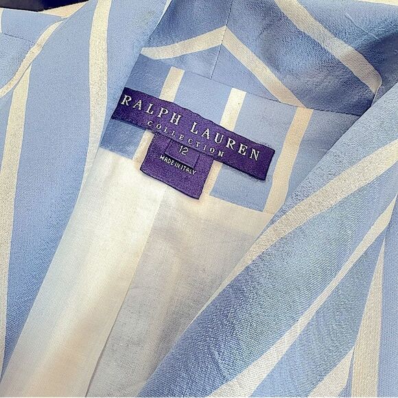 Ralph Lauren Spring 2006 Runway Collection Sky Blue Stripe Silk Cocktail Jacket - Picture 3 of 16